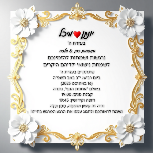 הזמנה לחתונה